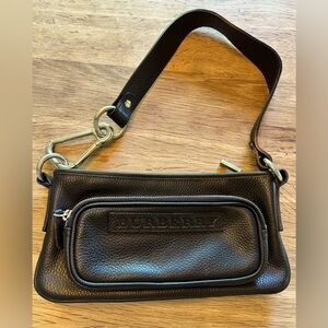 Burberry Embossed Logo Black Grainy Leather Purse— LIKE NEW